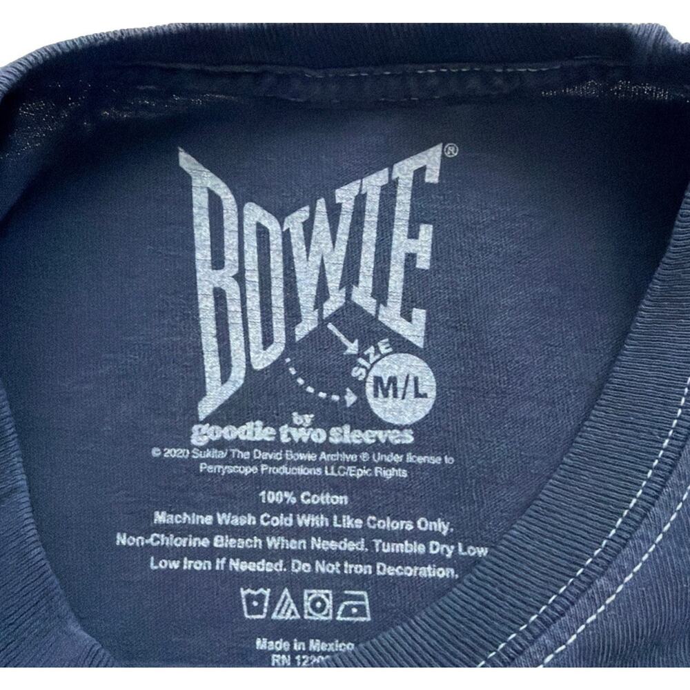 David Bowie T-Shirts Bundle Of 2 Womens Large Black Blue Distressed Casual Rock - Picture 8 of 12